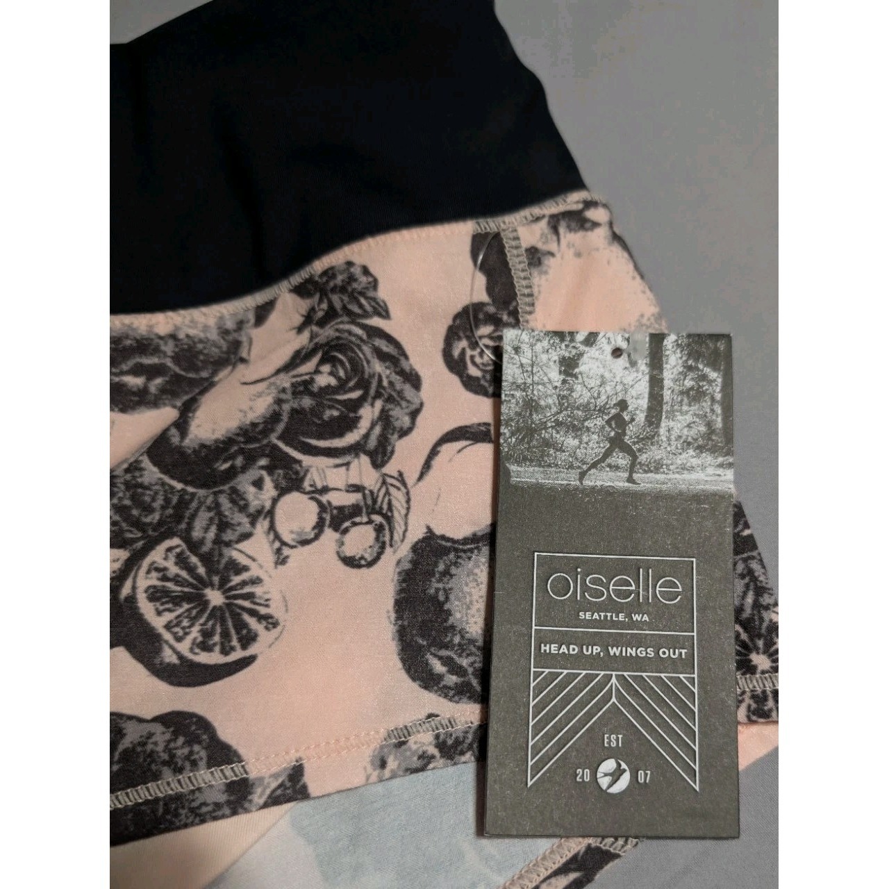 Oiselle Mac Roga Shorts Women's Size 4 Rose Botanical Print Running Shorts Built — image 2 of 8